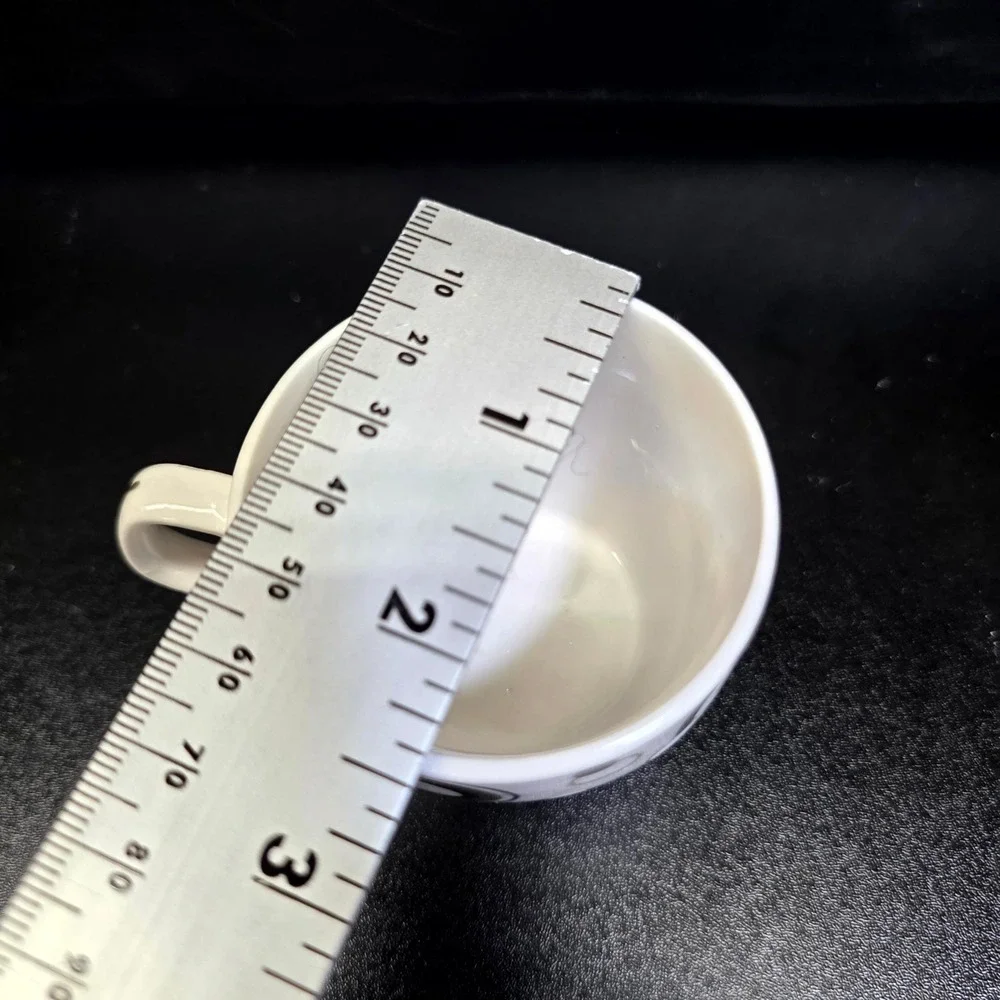 Espresso Cup and Saucer 12pc Set White Black Gold Geometric Modern Minimalist